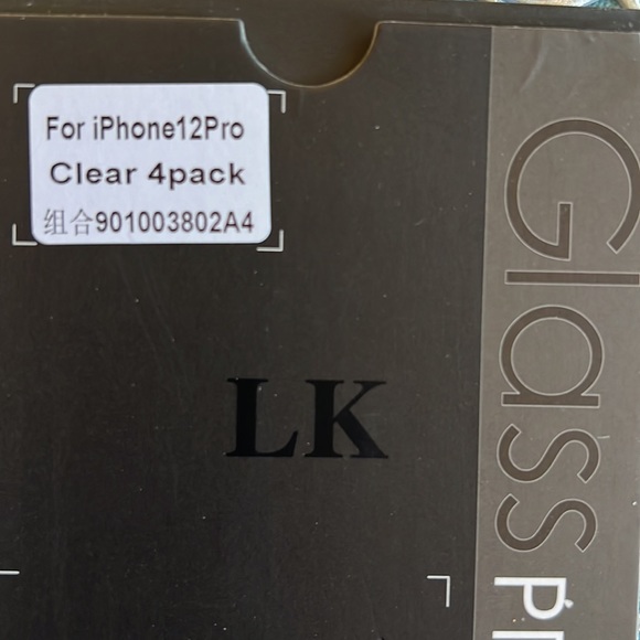 LK Premium Tempered Glass Protector iPhone 12/12 Pro Clear 4 Pack - Picture 4 of 6